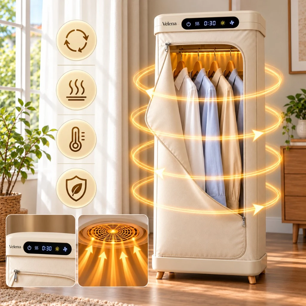 Velena — circolazione aria calda 360° per asciugatura completa